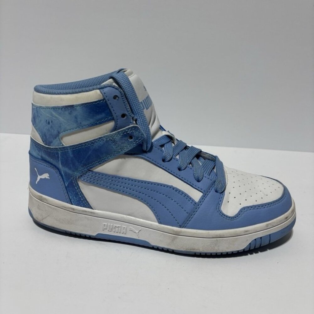 Puma Big Kids’ Rebound Layup Blue Hi Top Sneakers, Boys’ Size 5.5 M